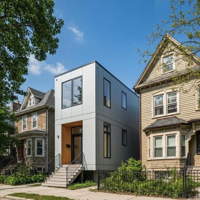 Comparison of a modern prefabricated home addition and a traditional site-built home in Toronto